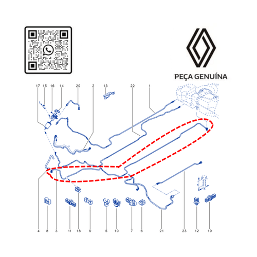 RN 64728R 164464728R MANGUEIRA DA RAMPA DE COMBUSTIVEL H4M 1.6 16V DUSTER - 4